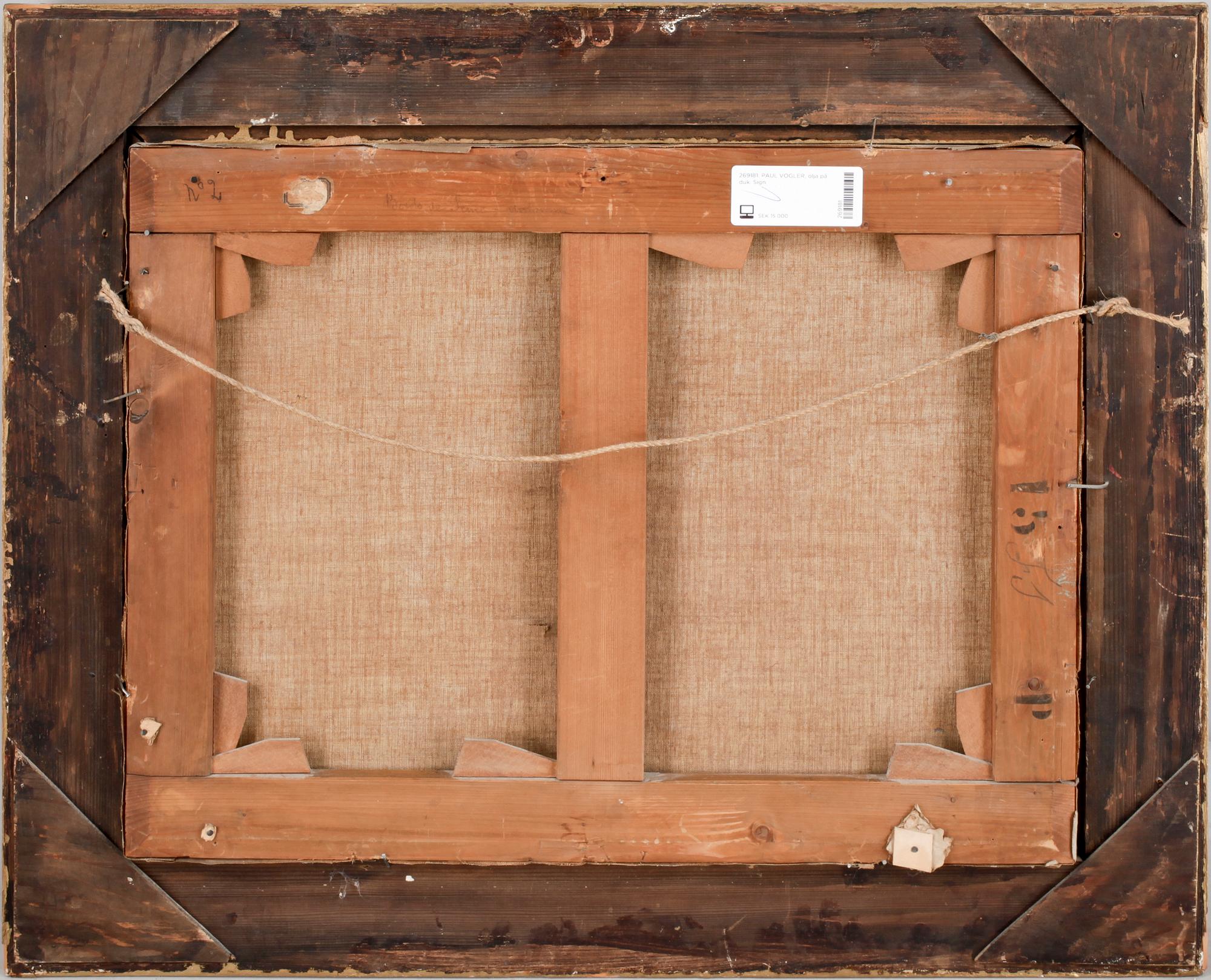 PAUL VOGLER, olja på duk. Sign.