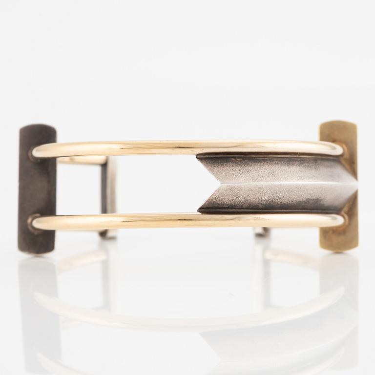 Bangle, Jan Lohmann, sterling silver and gilded, Denmark.