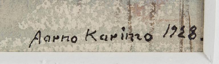 AARNO KARIMO, originalteckning, blandteknik, signerad och daterad 1928.