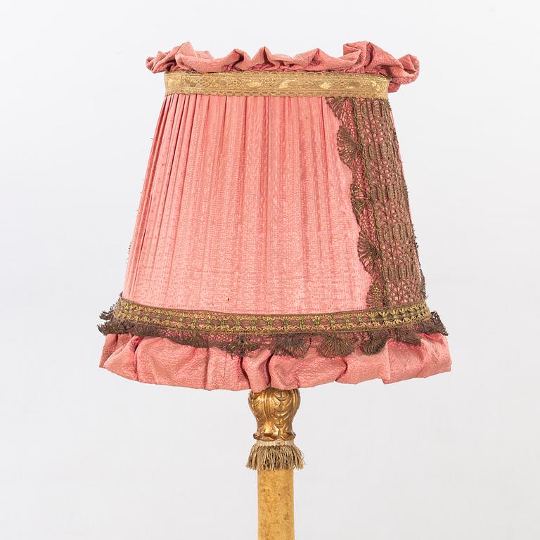 An md 20th century wood floor lamp from Paoletti, Firenze Italy.