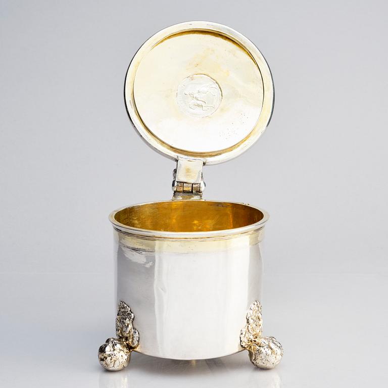 A Swedish Baroque parcel-gilt silver tankard, mark of Lorenz Westman, Stockholm (active 1656-1682).