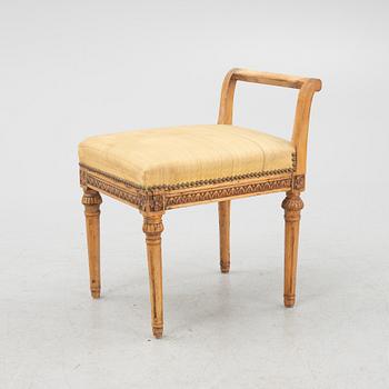 A late Gustavian stool, late 18th century.