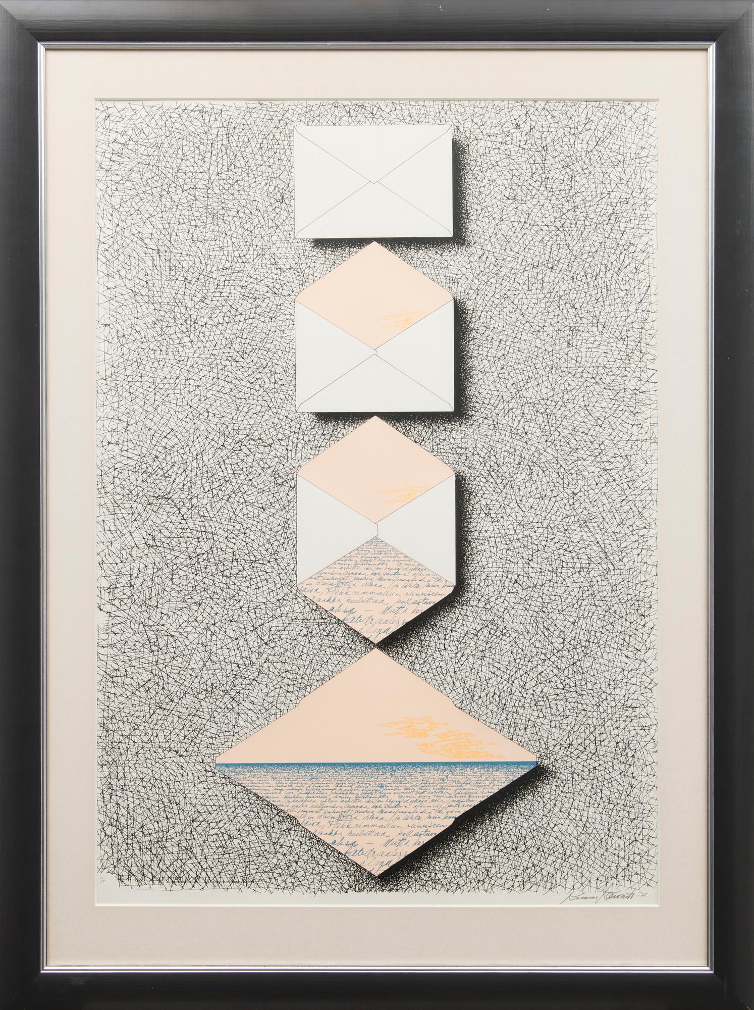 serigraph, signed and dated -75, numbered 55/75.