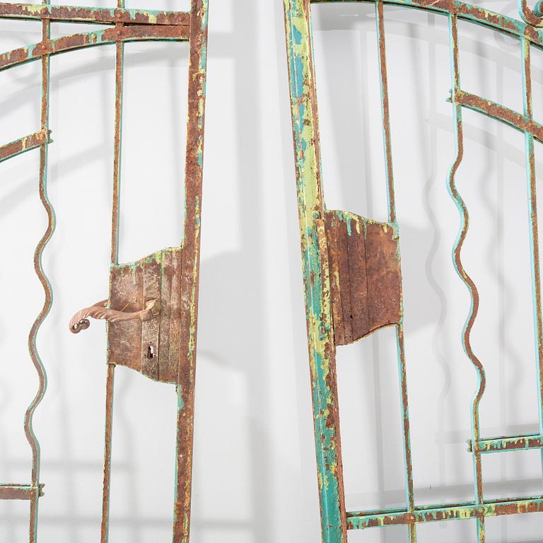A pair of early 1900s iron gates.