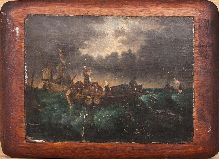 OKÄND KONSTNÄR, olja på duk. 1700/1800-tal.