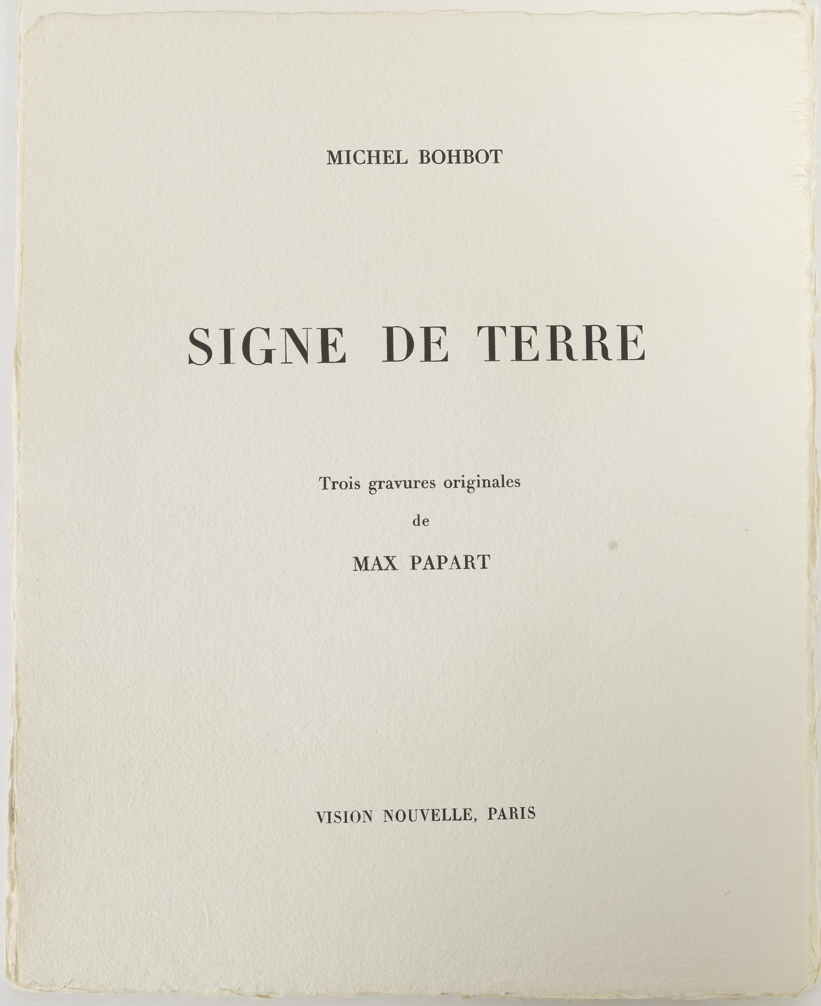 Max Papart, portfolio with 3 etchings in colour, signed 26/75.