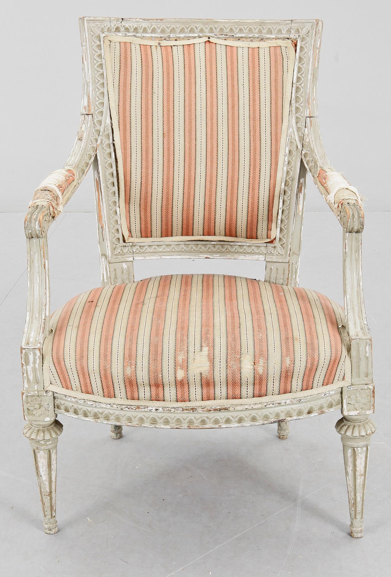 KARMSTOL, gustaviansk, 1700-talets andra hälft.