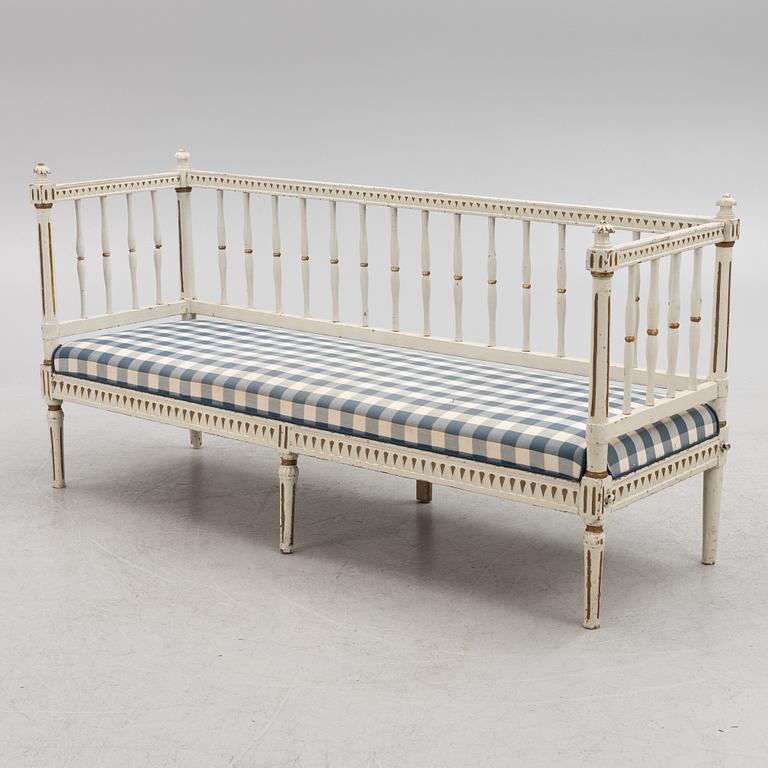 A Gustavian sofa, circa 1800.