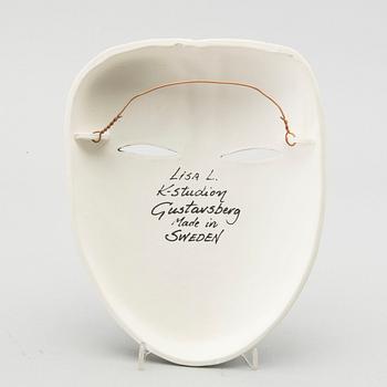 A Lisa Larson glazed ceramic mask signed.