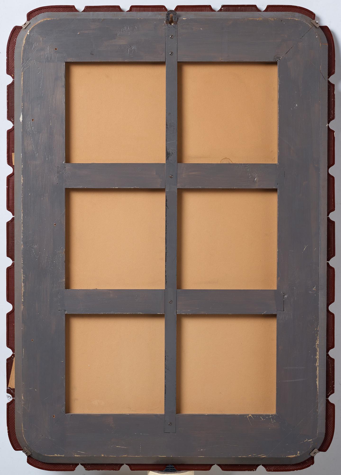 Carl Fagerlund, a Swedish Modern cast glass framed mirror, Orrefors ca 1940-50's.