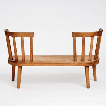 Axel Einar Hjorth, a stained pine 'Utö' sofa, Nordiska Kompaniet, Sweden 1930s.