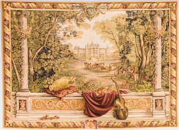 A French tapestry by Goblys. 104 x 144 cm.