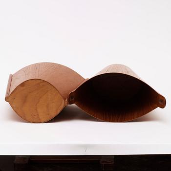 Two PS Heggen teak waste paper bins, Nordfjordeid, Norway 1960's.