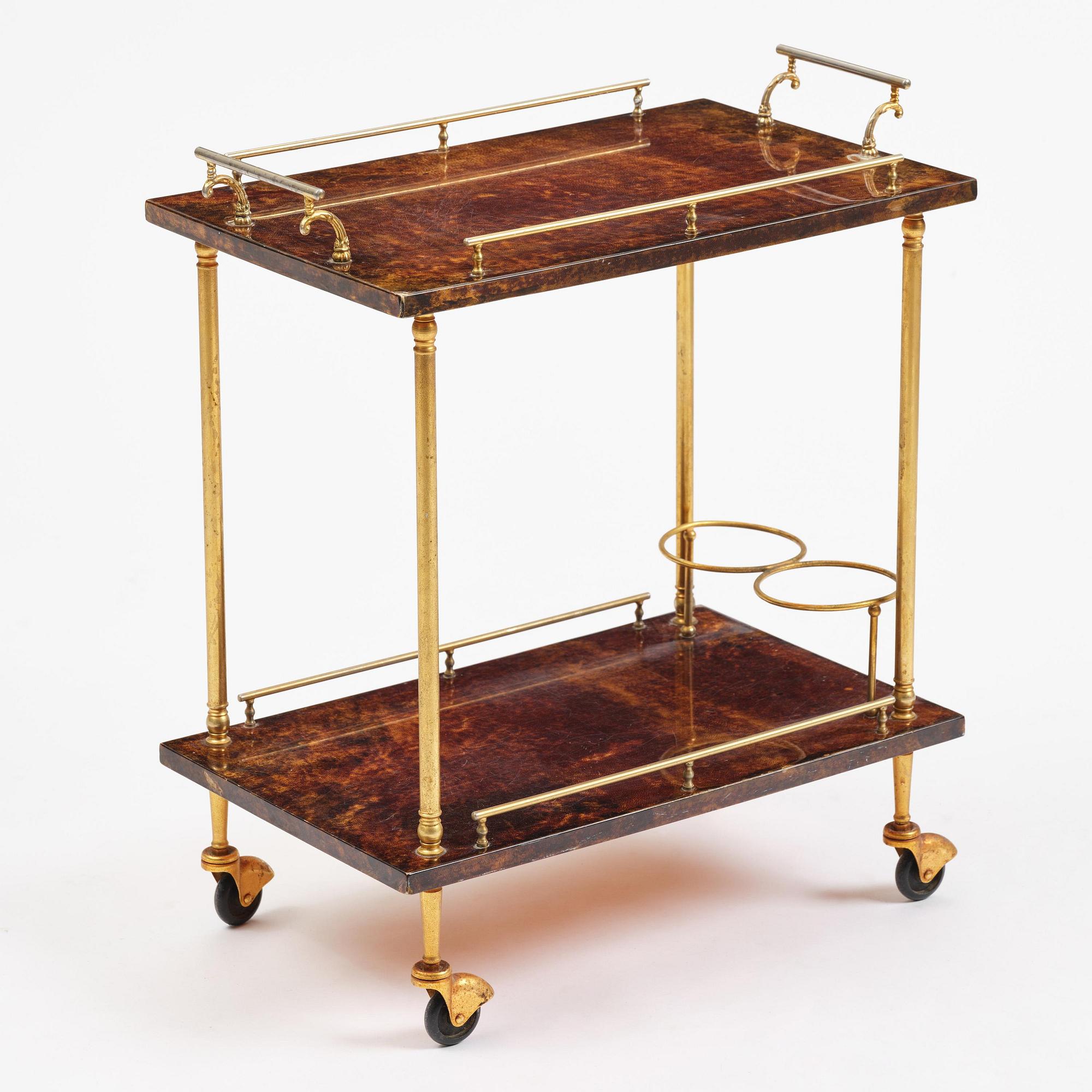 Aldo Tura, a serving trolley, Milan, Italy, 1960s-70s.