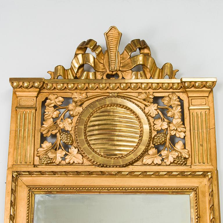 A Gustavian late 18th century hallmarked Gothenburg mirror.