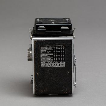 SPEGELREFLEXKAMERA, Rolleiflex compur rapid, nr 884758, Franke & Heidecke, Tyskland. 1900-talets mitt.