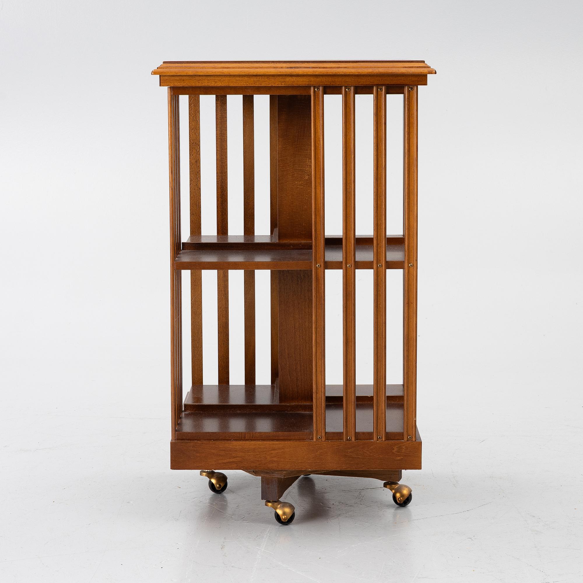 Rotating bookcase, late 20th century.