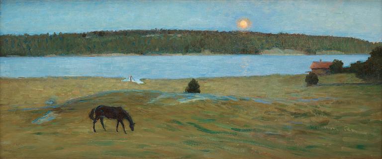 Richard Bergh, "Sommarnatt vid Ösbyholm i Uppland. Månuppgång”.