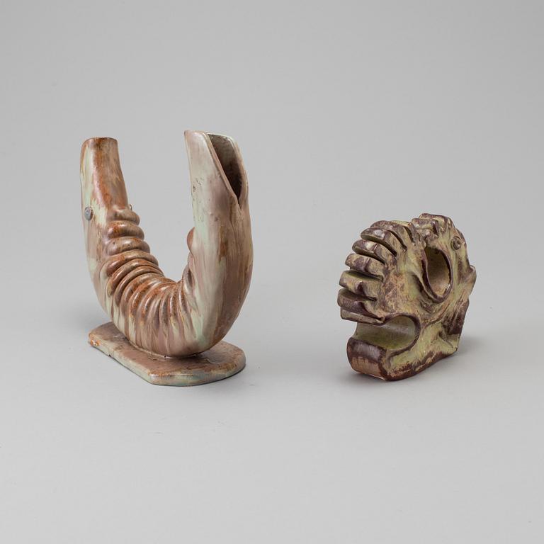 BORIS STOJKOV, 2 stycken skulpturer, keramik. Signerade och daterade 1974.