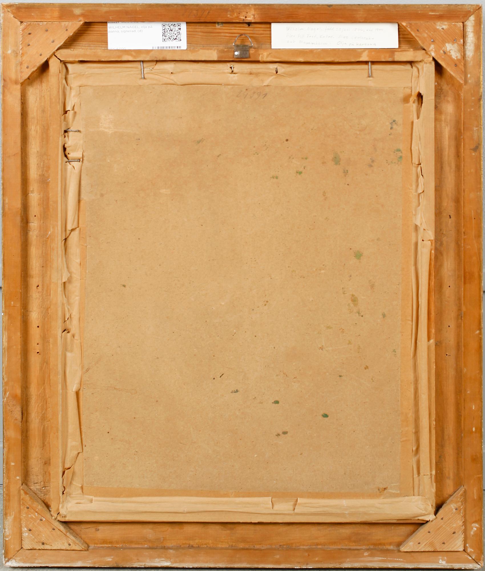 WILHELM NAGEL, olja på pannå, signerad.