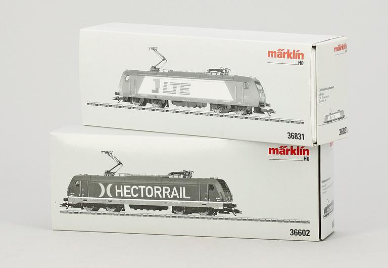 ELEKTRISKA LOK, 2 st, Märklin H0 36831 samt 36602, 1900-talets andra hälft.