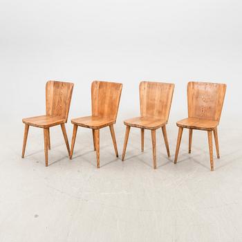 Four mid 20th Century model 510 pine chairs by Göran Malmvall.