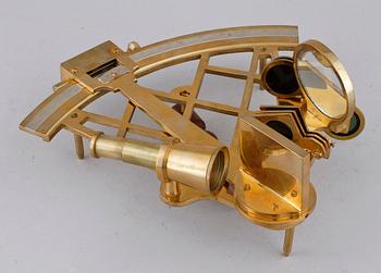 A brass sextant, 20th century.