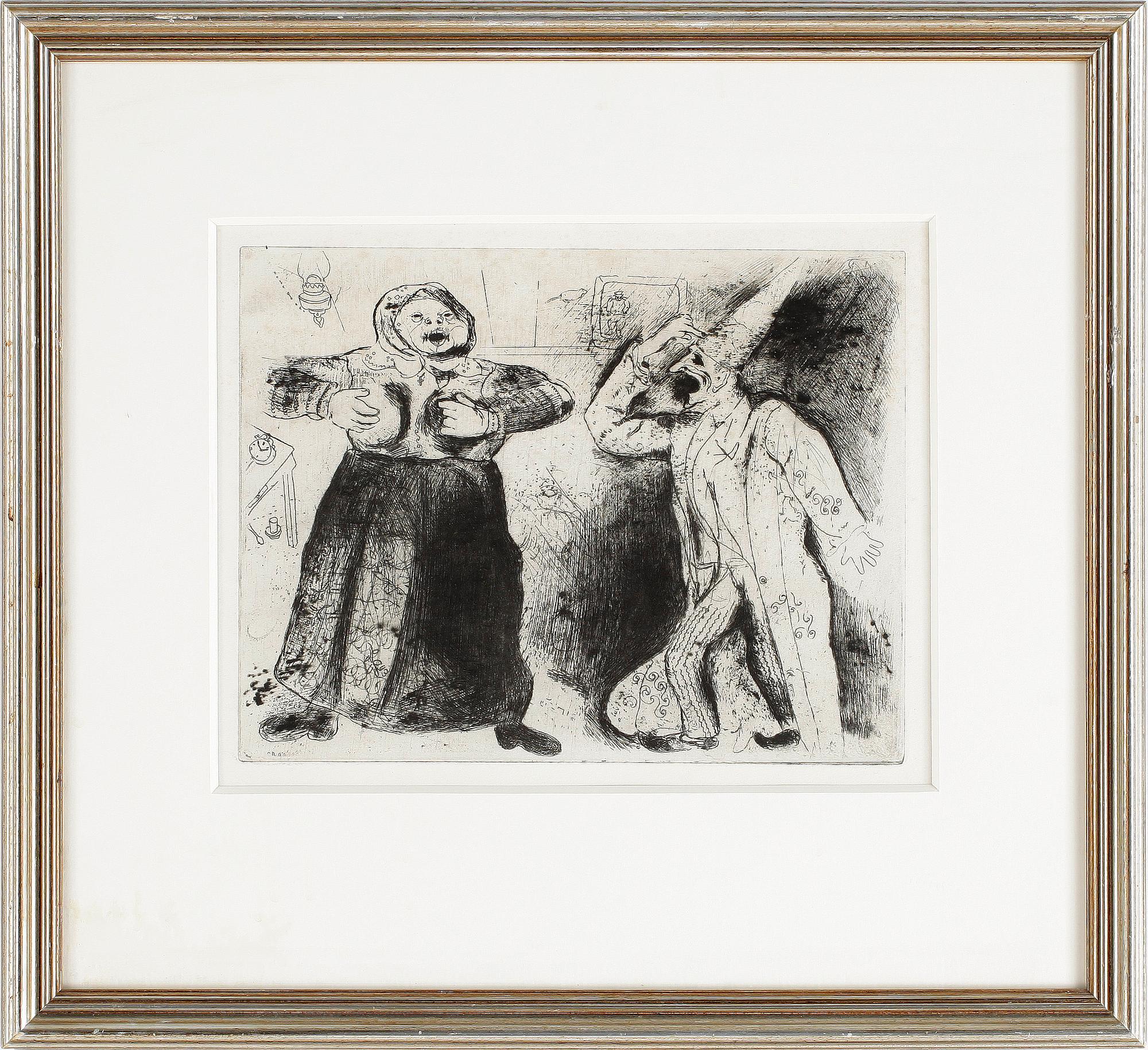 MARC CHAGALL, etsning och torrnål, 1947, signerad i plåten.