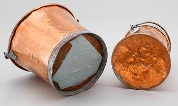 HINKAR, 2 st, koppar, 1800-tal.