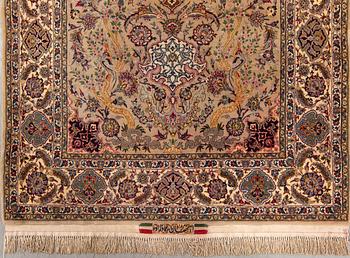 A signed isfahan part silk carpet ca 192 x 118 cm.