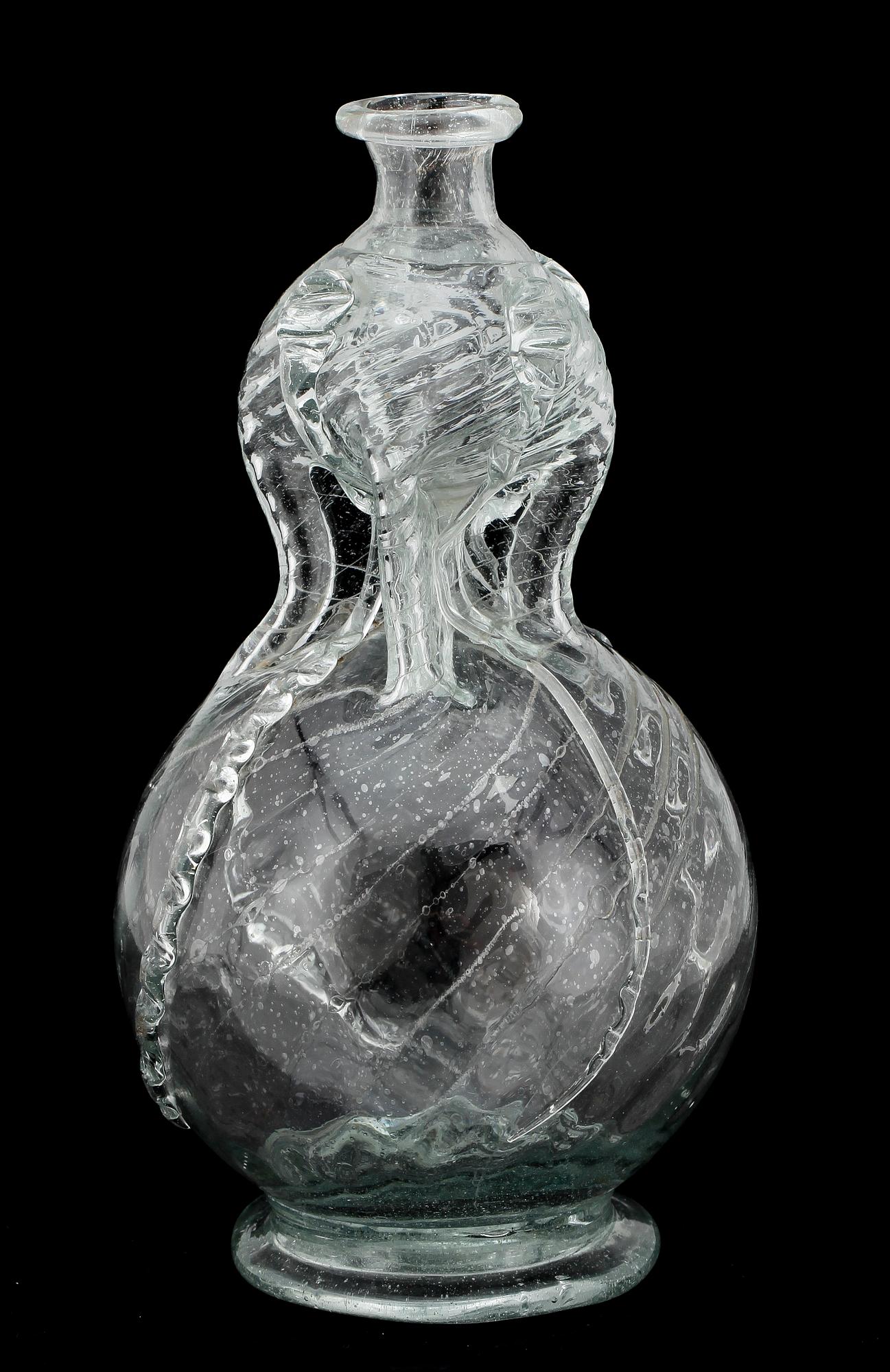KLUCKAFLASKA, glas, 1700/1800-tal.