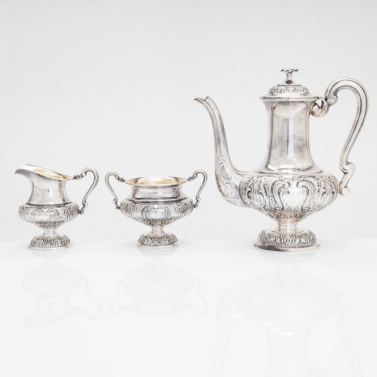 A three-piece silver coffee set, Kultakeskus, Hämeenlinna 1982-83.