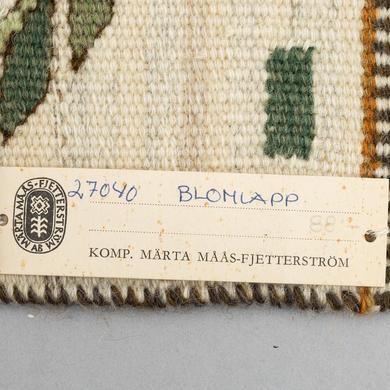 Märta Måås-Fjetterström, a textile "Blomlapp", tapestry weave, c 25 x 21,5 cm, signed AB MMF.