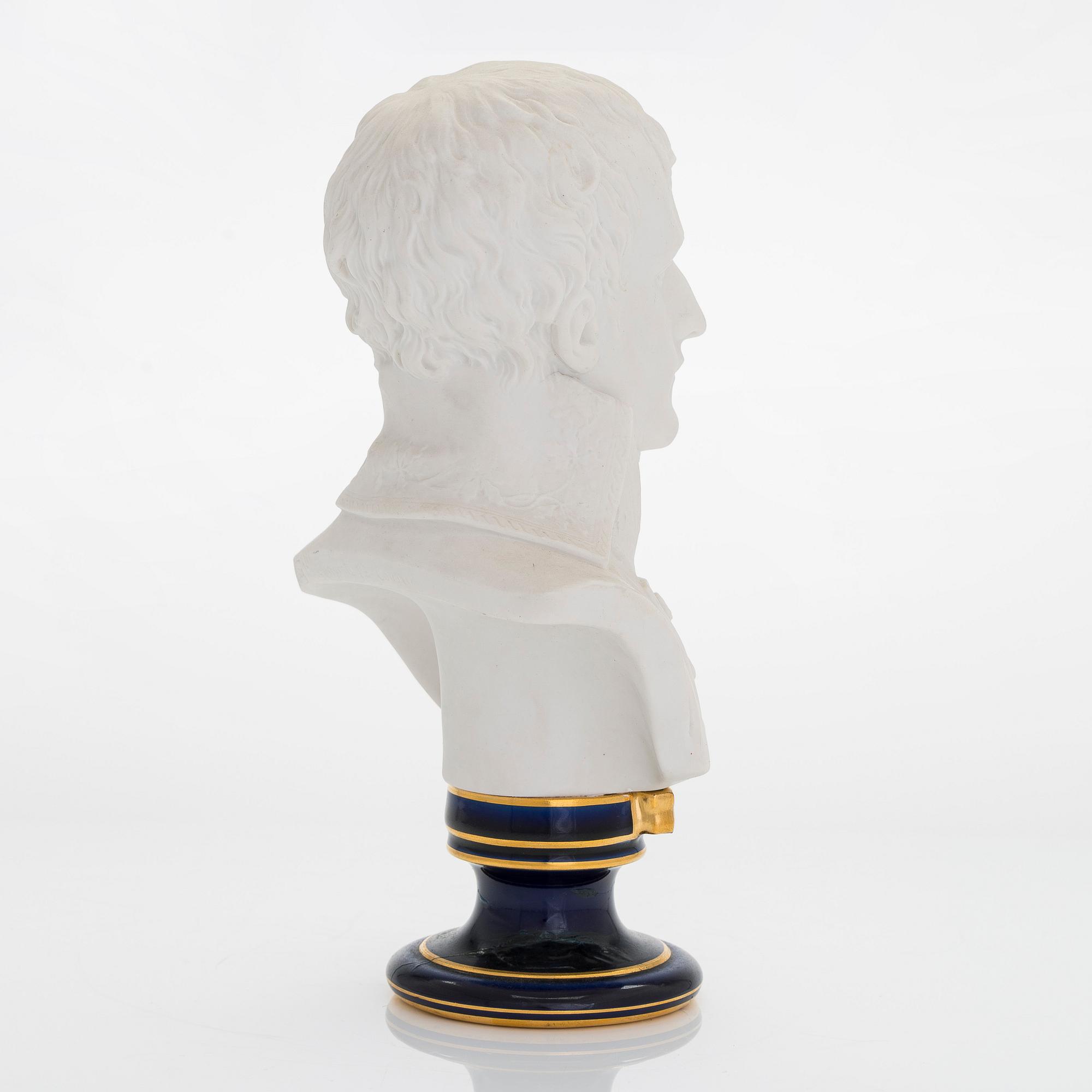 A biscuit bust of Napoleon Bonaparte, Sèvres, France.