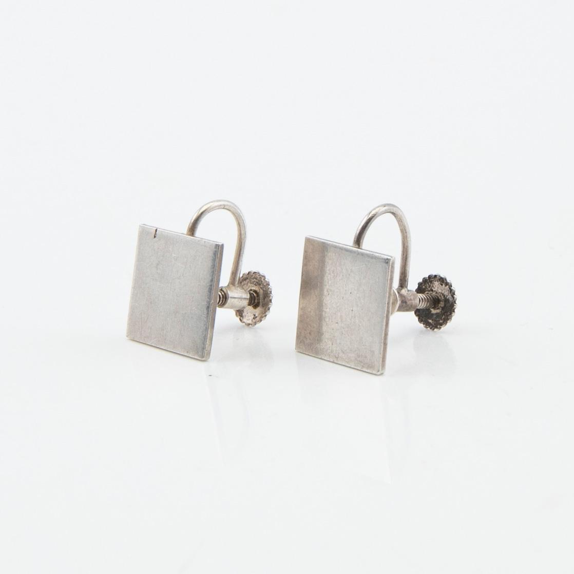 Wiwen Nilsson, earrings, a pair, silver, Lund, 1958.