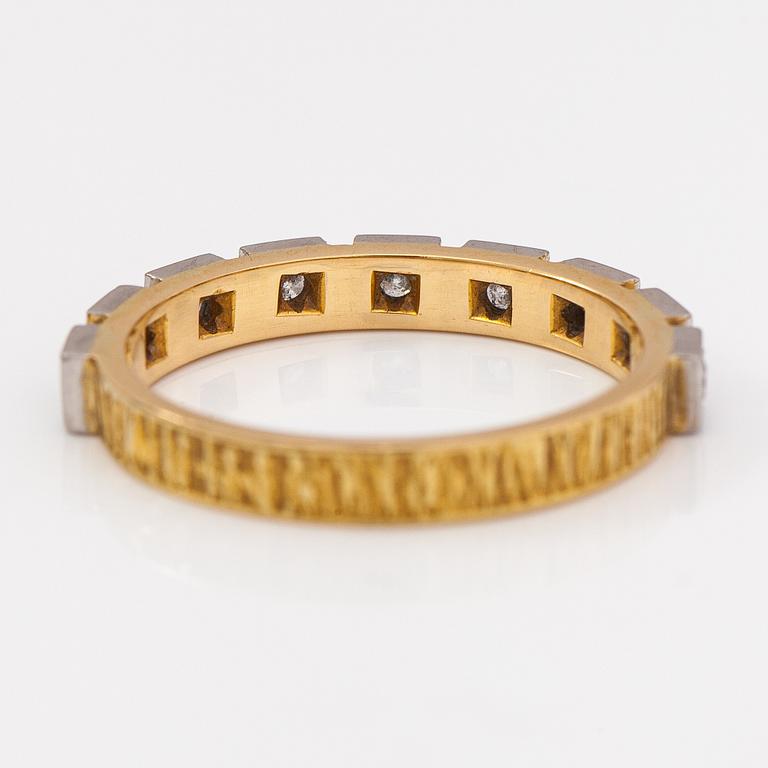Björn Weckström, Sormus "Timanttikihla", 18K kultaa ja timantteja n. 0.36 ct yht. Lapponia 1975.