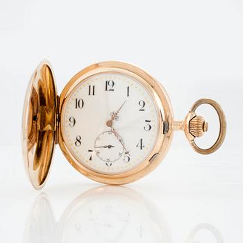 POCKET WATCH, 60 mm, hunting case, "Système Glashütte".