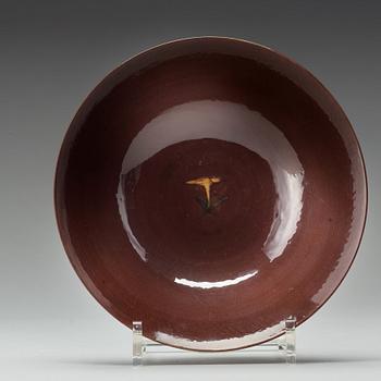 An aubergine coloured brinial bowl, Qing dynasty, Kangxi (1662-1722).