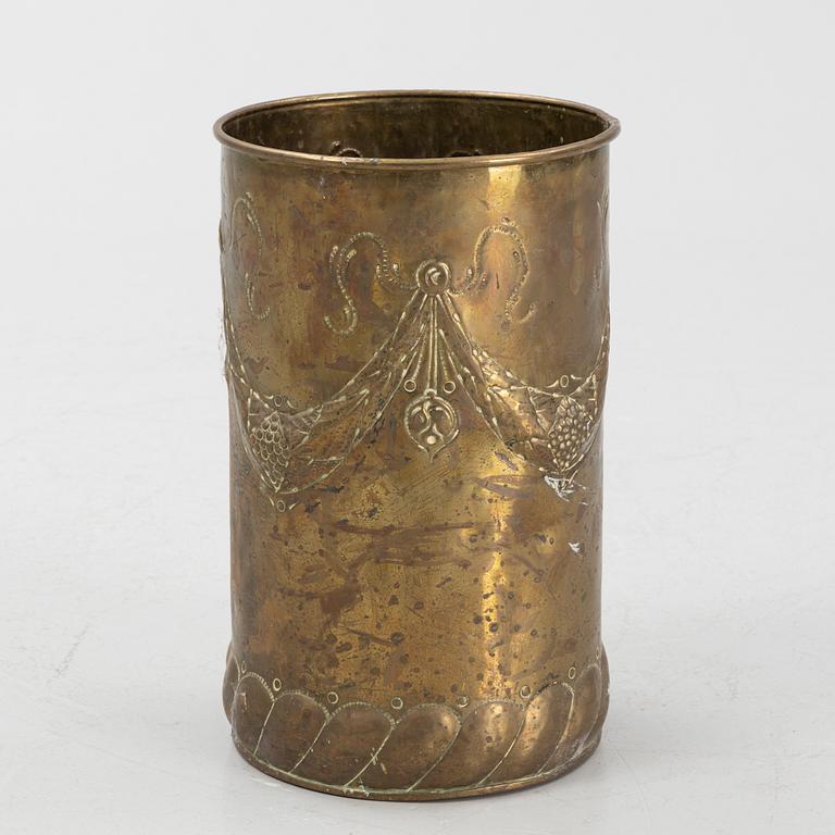 A brass umbrella stand, first half of the 20th century.