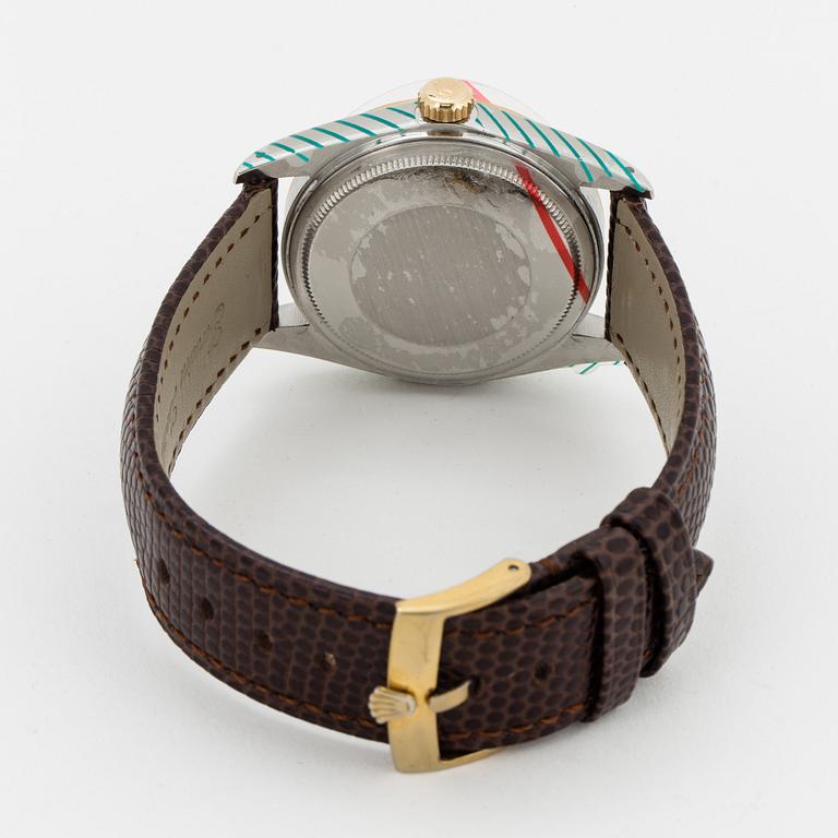 ROLEX, Oyster Perpetual, Datejust (T Swiss T), "Linen Dial", Chronometer, wristwatch, 36 mm.