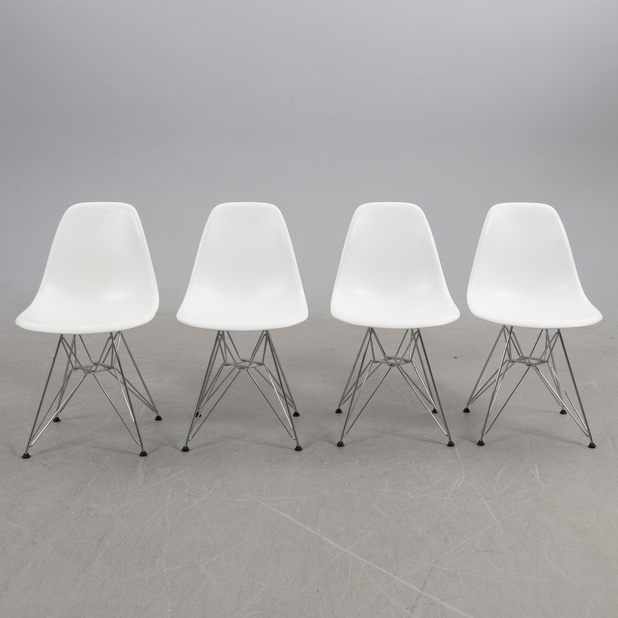 Charles & Ray Eames, chairs, 4 pcs, "Plastic chair DSR", Vitra, 2016.