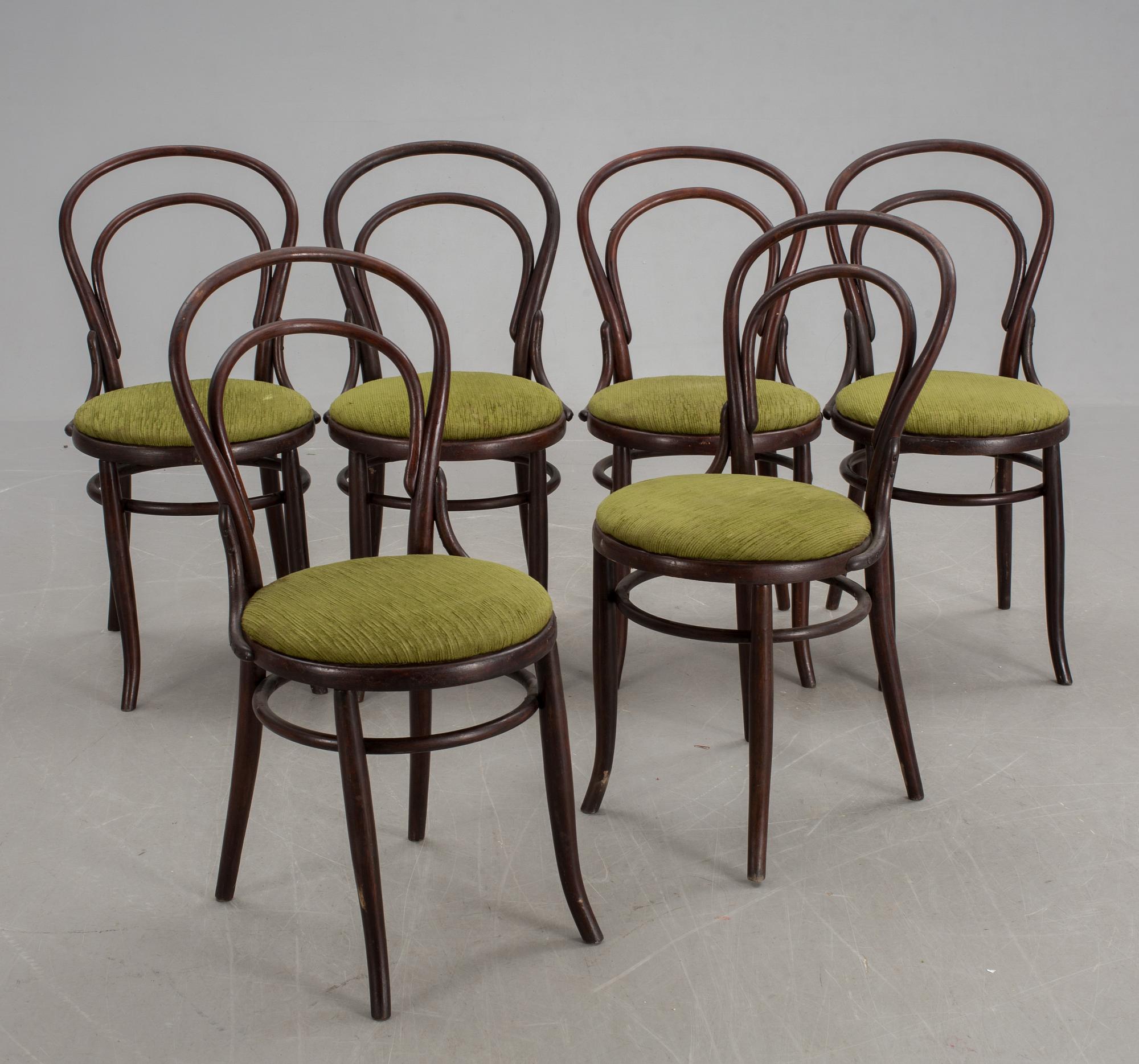 STOLAR, 6 st, stämpelmärkta Thonet.