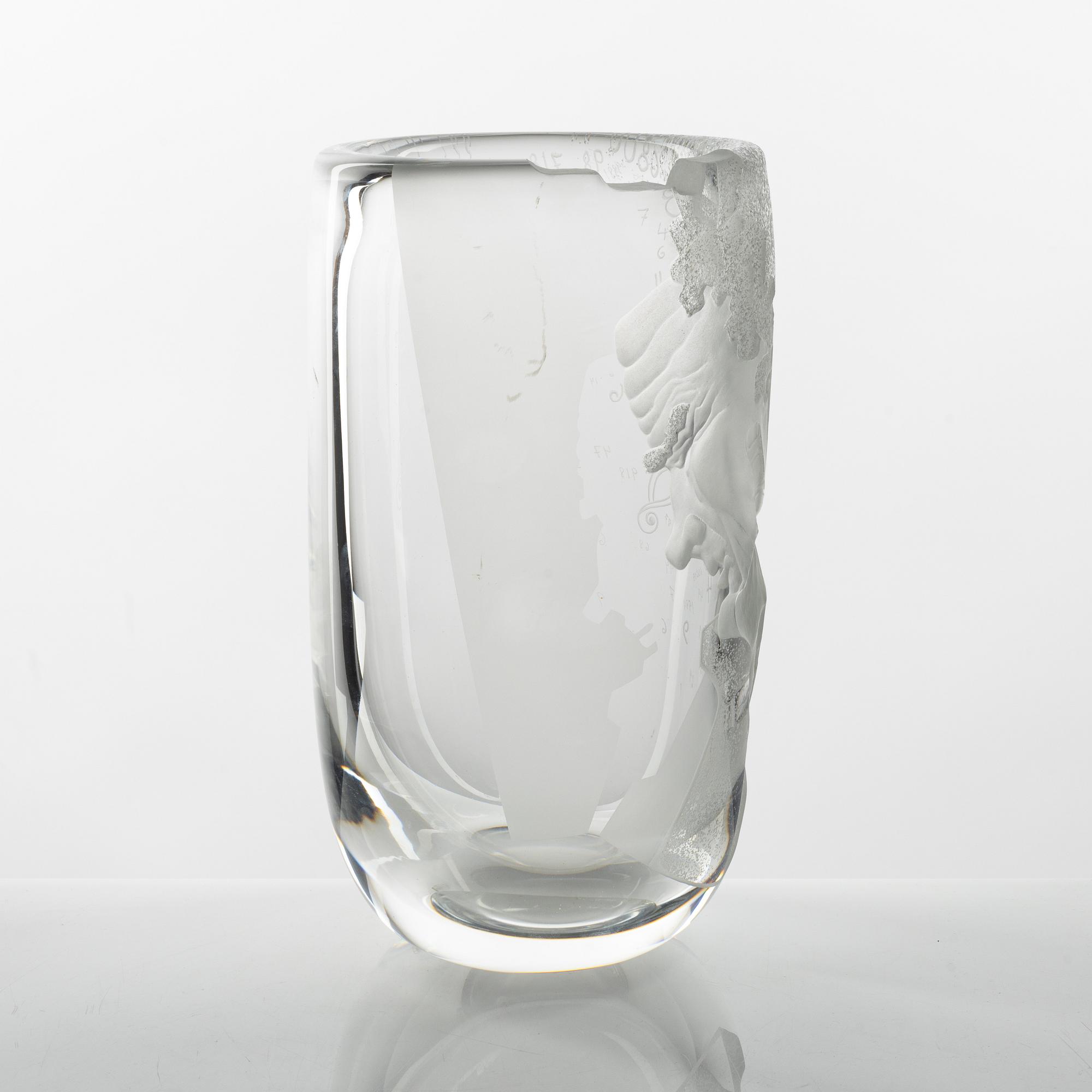 Mats Jonasson, vas, "På heder och samvete", Målerås Glasbruk, 4/10, 1989.