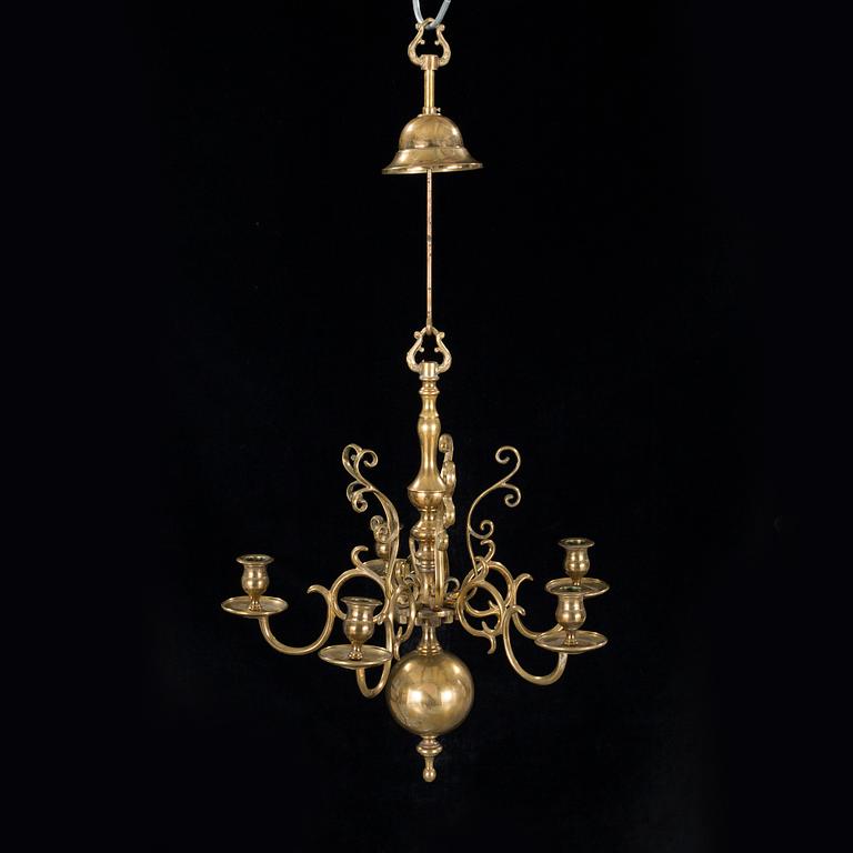 A brass chandelier, No 205, by Skultuna Bruk from 1996.