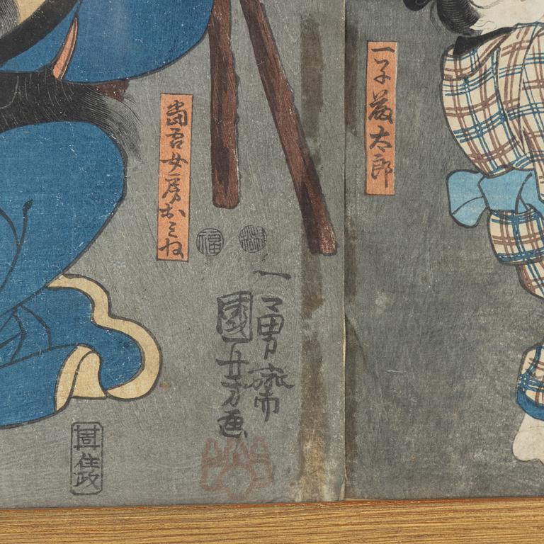 Utagawa Kunisada, diptyk.