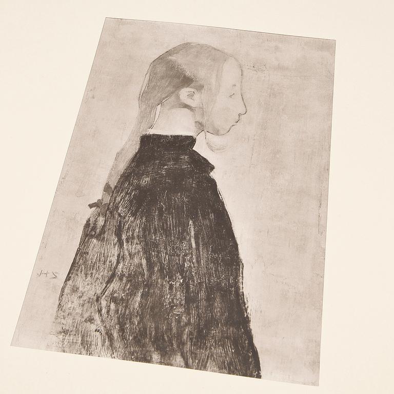 HELENE SCHJERFBECK, mapp med 48 reproduktioner, Gotthard Johansson, numrerad 63/500, Nordisk Rotogravyr Stockholm 1945.
