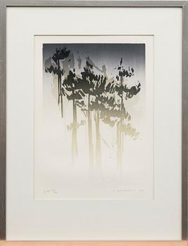 TAPANI MIKKONEN, litografi, signerad, daterad -84 och numrerad Tpl'a 84/100.