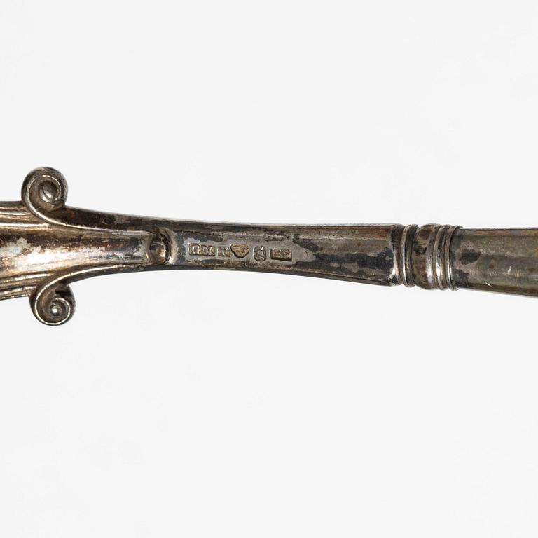 Soup ladles, Johan Petter Grönvall, 1816, 2 pcs, and Gustav Möllenborg, 1869, 1 pc.