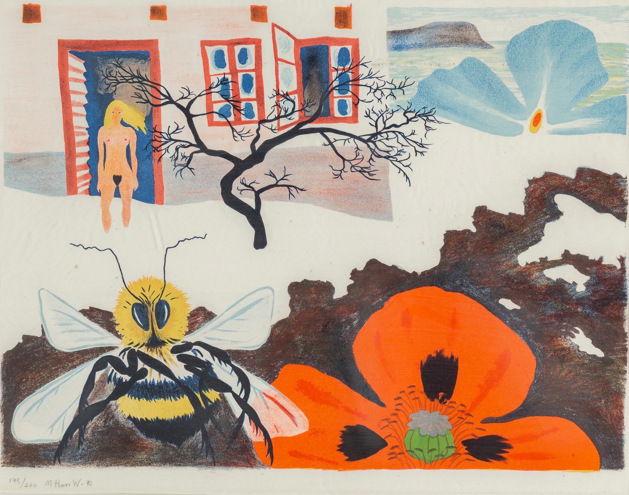 MONA HUSS WALIN, lithograph in colours, signed, dated -70 and numbered 175/260.