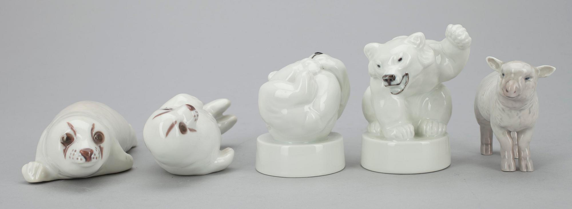 FIGURIN, 5 st. porslin, Bing & Gröndahl, Danmark, 1900-talets mitt.